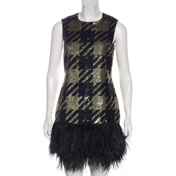 michael kors sequin feather dress Sequined Feather Cocktail Dress